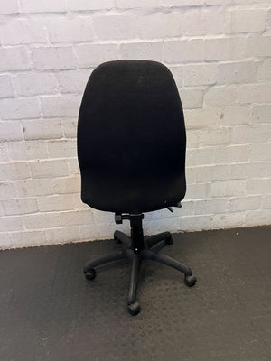 Comfortable Black Fabric Office Chair with Minor Wear