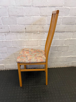Elegant Wooden Dining Chair with Colorful Fabric Seat - PRICE DROP