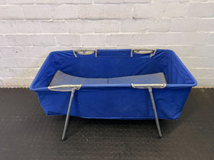 Foldable Blue Canvas Camping Cot – Lightweight & Durable Outdoor Bed