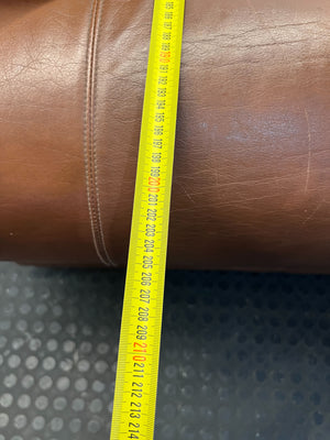 Brown Leather Two-Seater Sofa with Decorative Nails - Has A Minor Tear - REDUCED