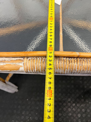 Vintage Boho Rattan & Glass Side Table with Starburst Pattern - 2ndhandwarehouse.com