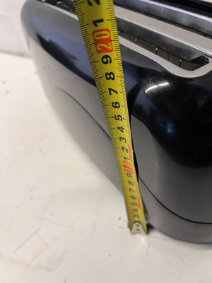 Stylish Black Two-Slice Toaster with Minor Scratches