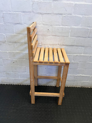 Stylish Wooden Bar Stool - Light Pine, Rustic Design, Minor Scratches