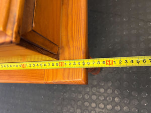 Vintage Wooden Bench with Drawer and Cane Seat β Rustic Charm