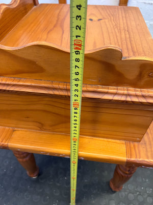 Vintage Wooden Bench with Drawer and Cane Seat β Rustic Charm