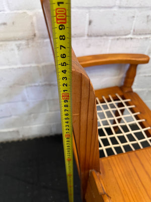 Vintage Wooden Bench with Drawer and Cane Seat β Rustic Charm