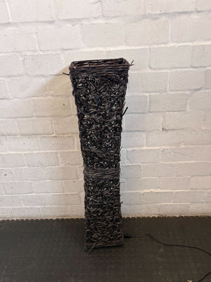 Stylish Black Wicker Floor Lamp β Unique Design, Minor Wear