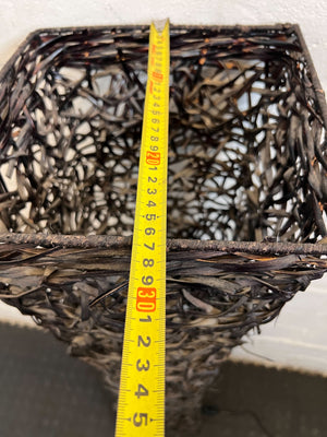 Stylish Black Wicker Floor Lamp β Unique Design, Minor Wear