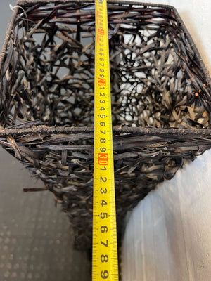 Stylish Black Wicker Floor Lamp β Unique Design, Minor Wear