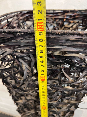 Stylish Black Wicker Floor Lamp β Unique Design, Minor Wear