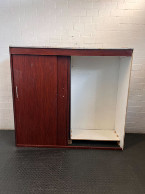 Versatile Cherry Wood Sliding Door Storage Cabinet