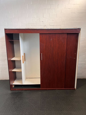 Versatile Cherry Wood Sliding Door Storage Cabinet