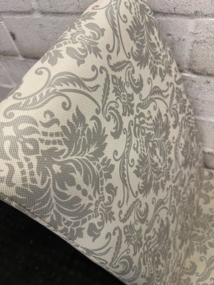 Elegant Grey Patterned Dining Chair with Minor Wear & Sturdy Frame - PRICE DROP