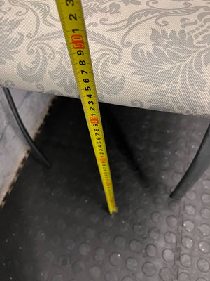 Elegant Grey Patterned Dining Chair with Minor Wear & Sturdy Frame - PRICE DROP