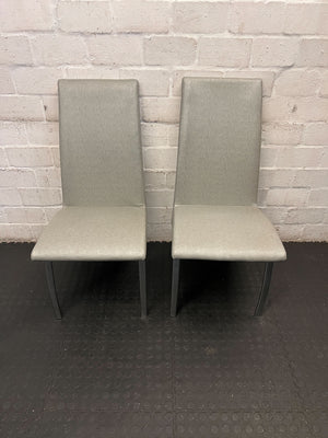 Stylish Grey Upholstered Dining Chair with Metal Legs - PRICE DROP