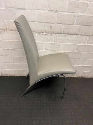 Stylish Grey Upholstered Dining Chair with Metal Legs - PRICE DROP