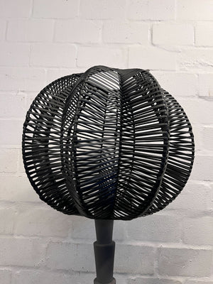 Modern Black Wire Floor Lamp with Unique Shaped Base