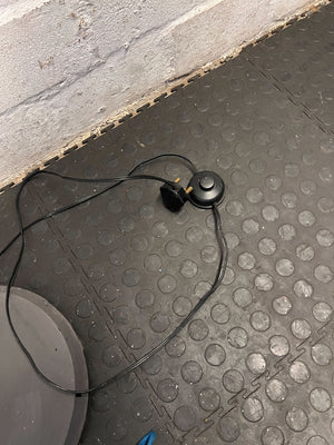 Modern Black Wire Floor Lamp with Unique Shaped Base