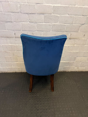 Stylish Blue Velvet Accent Chair with Wooden Legs β Minor Wear - PRICE DROP - 2ndhandwarehouse.com