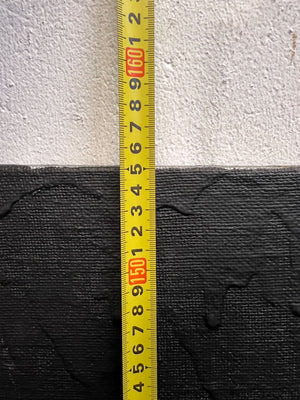 Abstract Silver and Black Wall Art – Unique Texture, Minor Wear