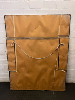 Abstract Silver and Black Wall Art – Unique Texture, Minor Wear