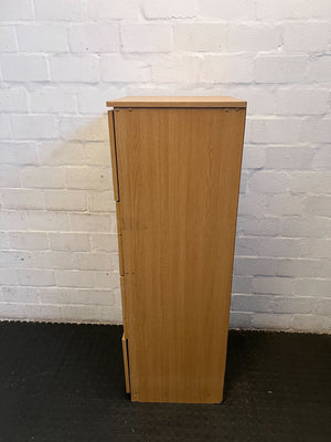 Stylish Light Wood 4-Drawer Storage Cabinet with Minor Wear