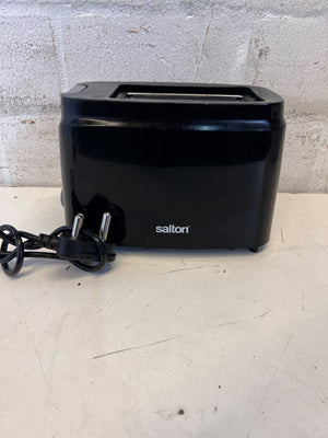 Compact Black Salton Toaster with Minor Scratches