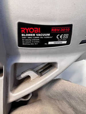 RYOBI Electric Leaf Blower β Grey, Compact Design with Minor Wear - 2ndhandwarehouse.com