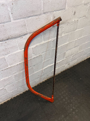 Vintage Orange Hand Saw - Sturdy Metal Frame, Minor Wear - 2ndhandwarehouse.com