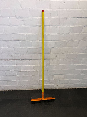 Durable Yellow and Orange Push Broom with Minor Wear - 2ndhandwarehouse.com