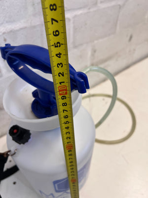 Versatile White Handheld Garden Sprayer with Blue Handle