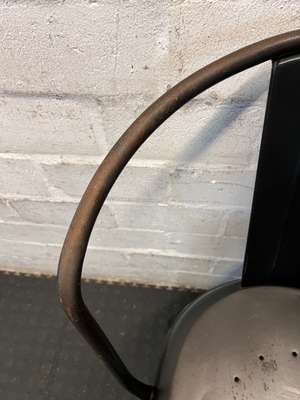 Industrial Metal Armchair - Distressed with Rusting Finish - 2ndhandwarehouse.com