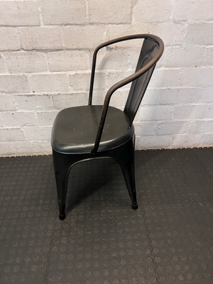 Industrial Metal Armchair - Distressed with Rusting Finish - 2ndhandwarehouse.com