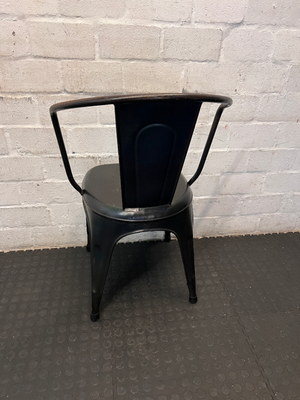 Industrial Metal Armchair - Distressed with Rusting Finish - 2ndhandwarehouse.com
