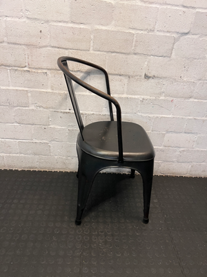 Industrial Metal Armchair - Distressed with Rusting Finish - 2ndhandwarehouse.com