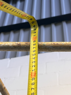 Industrial Metal Rolling Ladder - Well-Used with Significant Rust - 2ndhandwarehouse.com