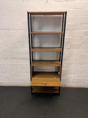 Industrial Style Laminate Bookshelf with Storage Box — Fair Overall Condition