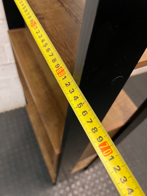 Industrial Style Laminate Bookshelf with Storage Box — Fair Overall Condition