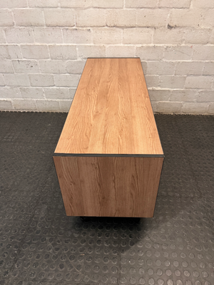 Industrial Style Wood & Black TV Unit with Hairpin Legs