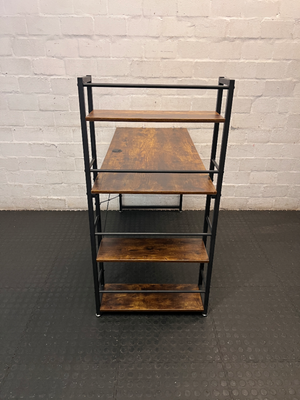 Industrial Wood and Metal Office Desk with Integrated Shelving - 2ndhandwarehouse.com