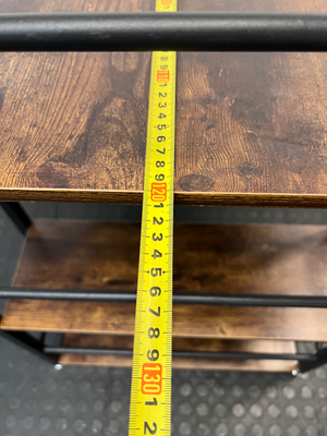 Industrial Wood and Metal Office Desk with Integrated Shelving - 2ndhandwarehouse.com