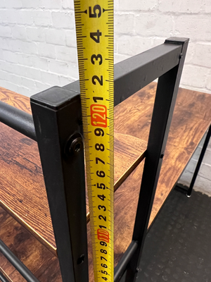 Industrial Wood and Metal Office Desk with Integrated Shelving - 2ndhandwarehouse.com