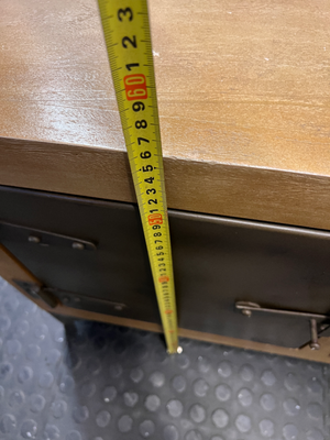 Industrial Wood and Metal TV Unit with Cupboard Doors