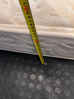 King Size Cream Upholstered Mattress with Minor Wear