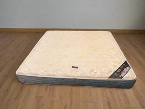 King Size Cream Upholstered Mattress with Minor Wear