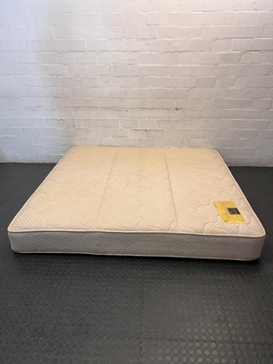 King Size Quilted White Mattress — Good Condition Used Mattress