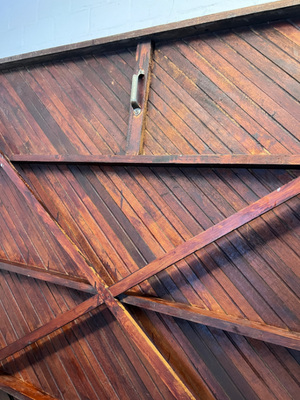 Large Slatted Timber Garage Door - Diagonal Pattern - 2ndhandwarehouse.com