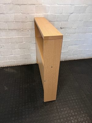 Light Oak Finish Low Bookshelf — Good Condition with Minor Bottom Edge Wear - 2ndhandwarehouse.com
