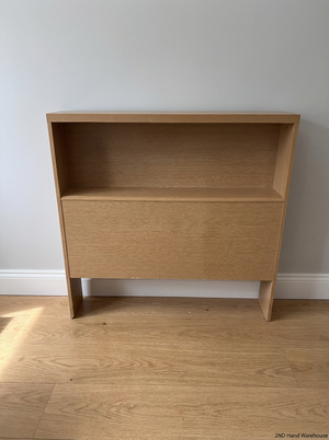 Light Oak Finish Low Bookshelf — Good Condition with Minor Bottom Edge Wear - 2ndhandwarehouse.com