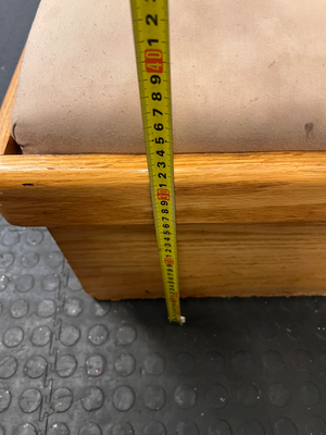 Light Wood Box-Style Dressing Stool with Padded Seat — Good Working Order - 2ndhandwarehouse.com